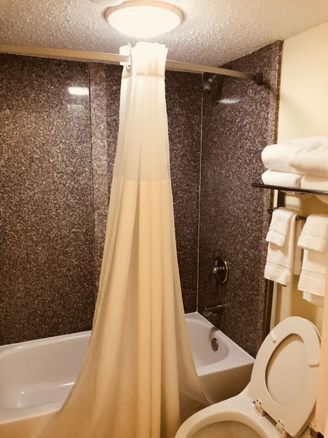 Room, 2 Queen Beds, Accessible, Non Smoking | Bathroom | Combined shower/tub, hair dryer, towels