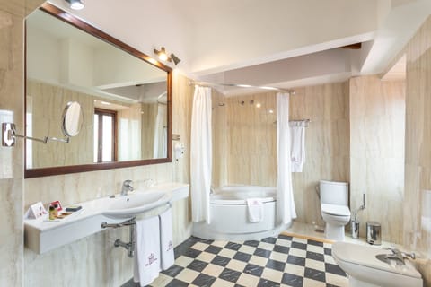 Premium Double Room | Bathroom | Combined shower/tub, deep soaking tub, free toiletries, hair dryer