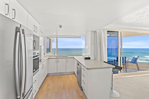 2 Bedroom Standard Apartment with Aircon & Ocean Views | Private kitchen | Full-size fridge, microwave, stovetop, dishwasher