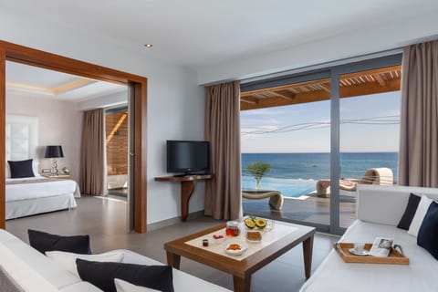 Executive Suite, Private Pool, Sea View | Premium bedding, down comforters, minibar, in-room safe