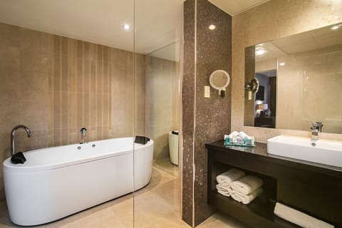 Loft Spa Suite | Bathroom | Free toiletries, hair dryer, towels, soap