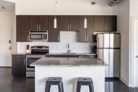 Superior Apartment, 2 Bedrooms, 2 Bathrooms (Self Check-in with Virtual Front Desk) | Private kitchen | Full-size fridge, oven, stovetop, dishwasher