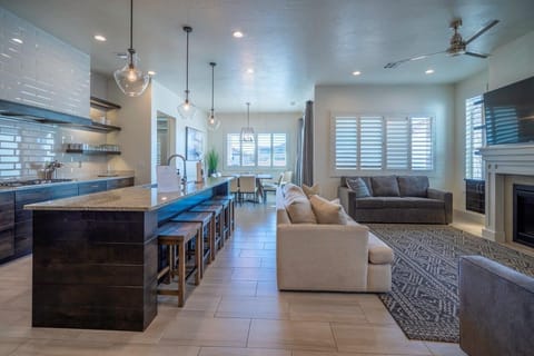 Spacious main floor living room offers plenty of space for groups to gather