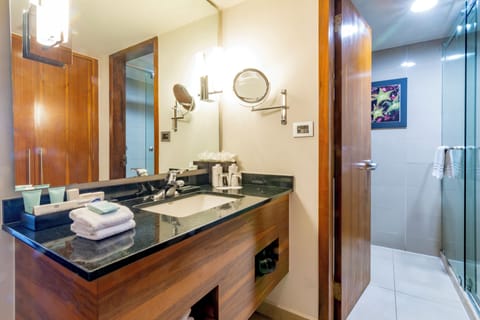 Lucerna select, 1 Cama King Size | Bathroom | Eco-friendly toiletries, hair dryer, towels