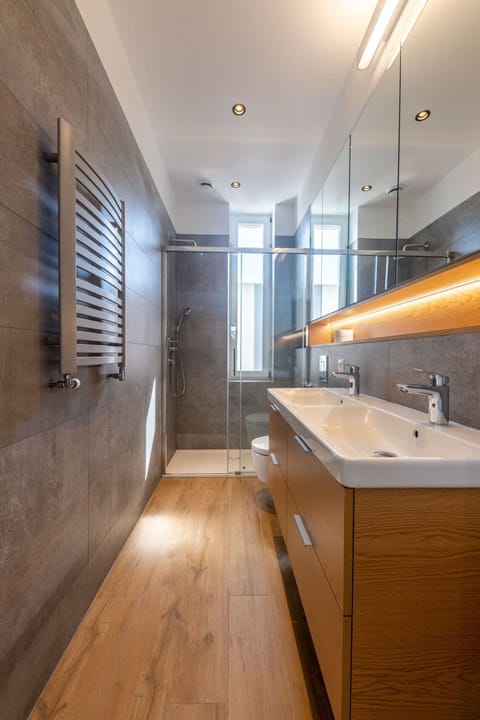 Apartment | Bathroom | Shower, hair dryer, towels, shampoo