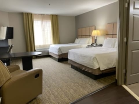 Studio Suite, 2 Queen Beds | Premium bedding, in-room safe, desk, laptop workspace