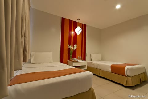 Standard Room, 2 Double Beds (Red Room) | Premium bedding, desk, iron/ironing board, free WiFi