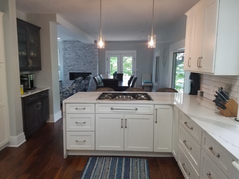 Kitchen with view of dining area