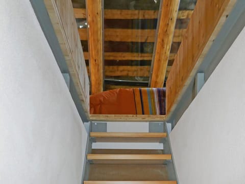 Stairs, Room, Wood, Architecture, Handrail, Attic, Ceiling, Hardwood, Beam, Floor
