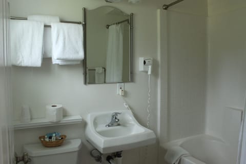 Canoe Single Queen Room With Patio | Bathroom | Combined shower/tub, free toiletries, hair dryer, towels