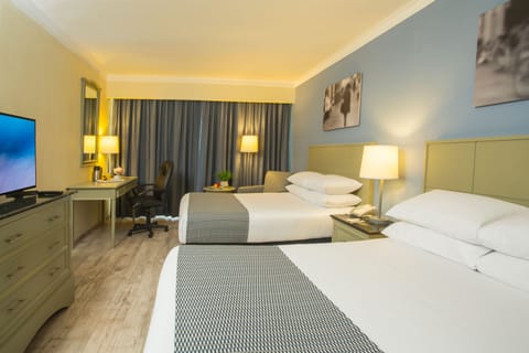 Standard Room, 2 Double Beds | In-room safe, desk, blackout drapes, iron/ironing board