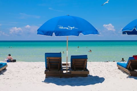 On the beach, white sand, surfing