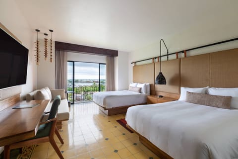 Room, 2 Double Beds, Ocean View | Premium bedding, minibar, in-room safe, desk