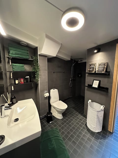 Executive Suite | Bathroom | Shower, eco-friendly toiletries, hair dryer, towels