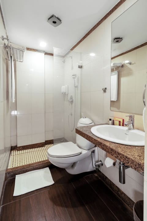 Deluxe Double Room | Bathroom | Shower, rainfall showerhead, free toiletries, hair dryer