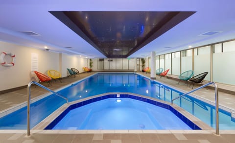 Indoor pool, open 6:00 AM to 10:00 PM, sun loungers