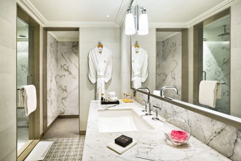 Luxury Grande Room King Bed | Bathroom | Free toiletries, hair dryer, bathrobes, slippers