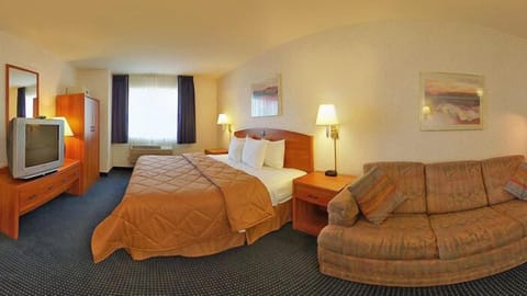 Suite, 1 King Bed, Non Smoking | In-room safe, desk, laptop workspace, iron/ironing board