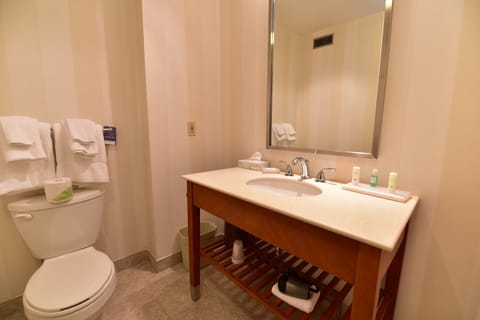 Standard Room, 1 King Bed, Non Smoking | Bathroom | Free toiletries, towels