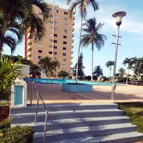 Outdoor pool, pool umbrellas