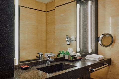 Suite | Bathroom | Designer toiletries, hair dryer, slippers, bidet