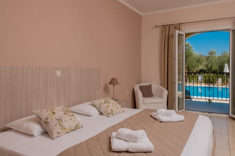 Double or Twin Room, Pool View | In-room safe, desk, soundproofing, iron/ironing board