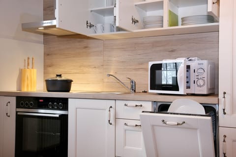 Apartment (Smaragd, incl.Cleaning+Bed linen fee) | Private kitchenette | Full-size fridge, microwave, oven, stovetop