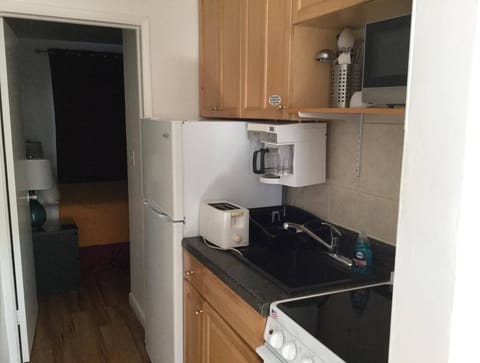 Junior Apartment, 1 Bedroom | Private kitchen | Full-size fridge, microwave, oven, stovetop