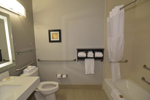 Standard Room, 2 Queen Beds, Accessible, Non Smoking | Bathroom | Combined shower/tub, hair dryer, towels