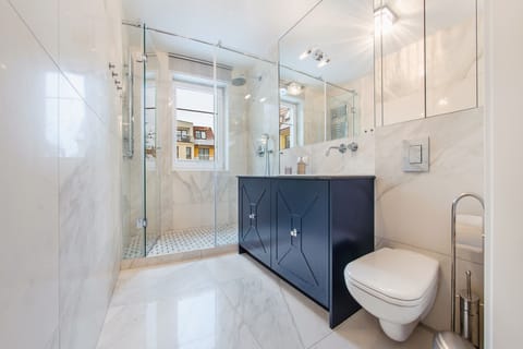 Apartment (4 Łokietka 23A) | Bathroom | Shower, hair dryer, towels