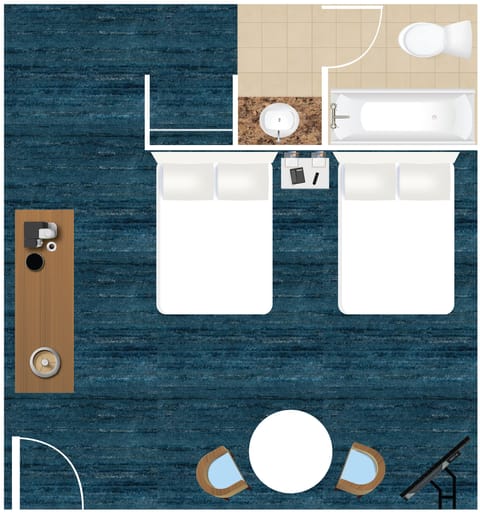 Room, 2 Queen Beds | Floor plan