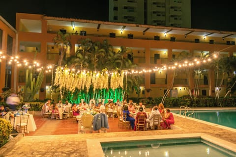 Outdoor banquet area