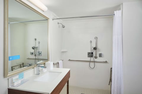 Room, 1 King Bed, Accessible (Mobility & Hearing, Roll-In Shower) | Bathroom shower