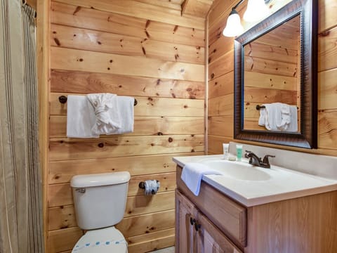 Cabin (Parkside Lodge) | Bathroom | Towels, toilet paper