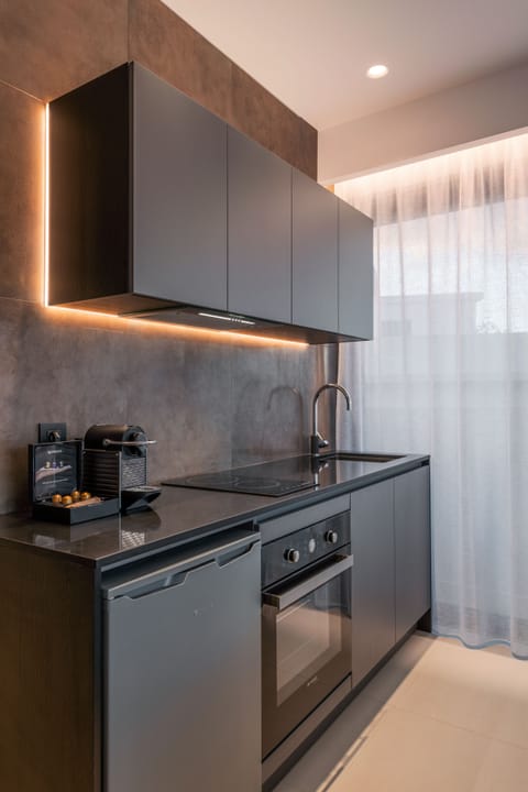 Executive Apartment, 2 Bedrooms | Private kitchen | Fridge, oven, stovetop, espresso maker