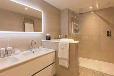 Deluxe Annex Suite | Bathroom | Separate tub and shower, bathrobes, towels