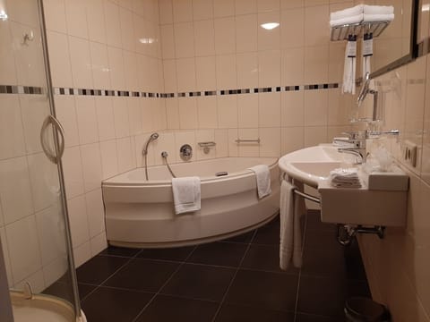 Royal Suite | Bathroom | Separate tub and shower, free toiletries, hair dryer, bathrobes