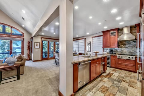 The open floor plan is designed with socializing in mind