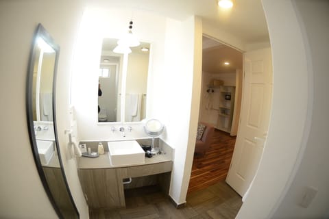 Deluxe Quadruple Room | Bathroom | Shower, rainfall showerhead, free toiletries, hair dryer