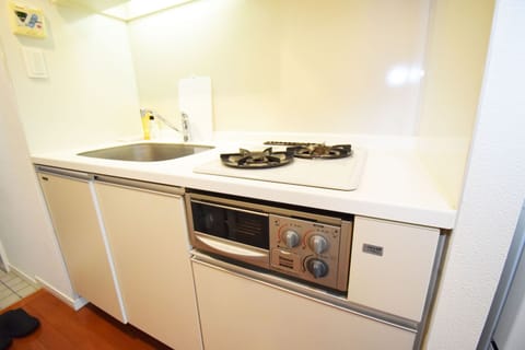 Apartment | Private kitchen | Fridge, microwave, stovetop, electric kettle