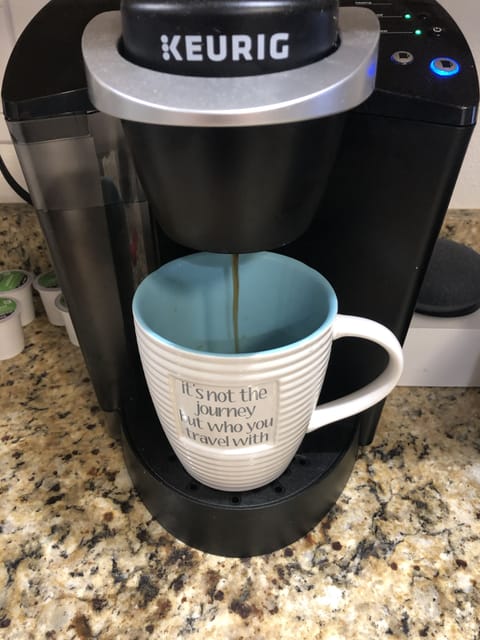 Brew Corner: Start your day with fresh coffee in your charming vacation spot!