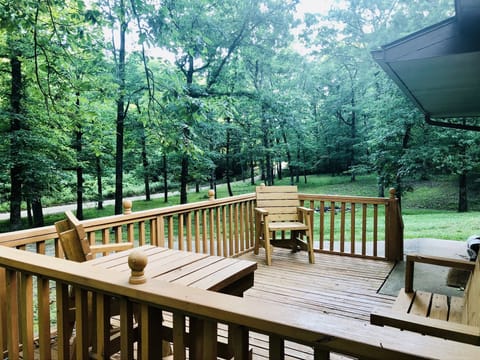 The deck provides an opportunity for great conversation. 
