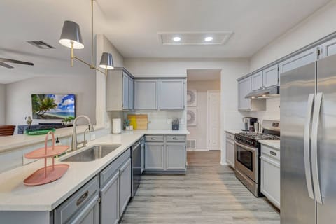 Updated kitchen with stainless steel appliances