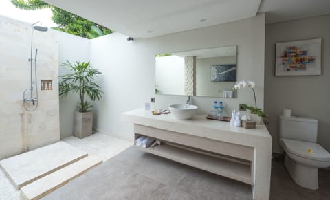 Suite, Garden View | Bathroom | Shower, free toiletries, hair dryer, slippers