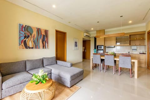2 Bedroom Apartment with Pool Access | Living area | Flat-screen TV, DVD player