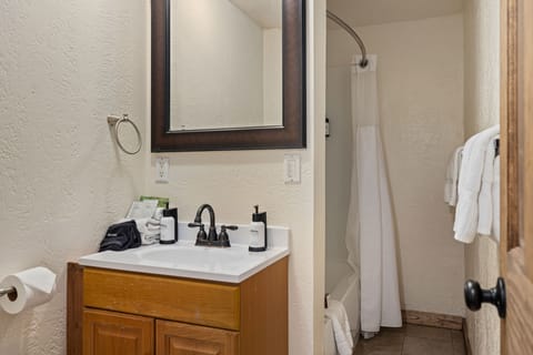 Standard Room, 1 King Bed | Bathroom | Eco-friendly toiletries, hair dryer, towels
