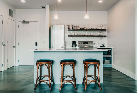 Room, 2 Bedrooms | Private kitchen | Full-size fridge, microwave, coffee/tea maker, toaster