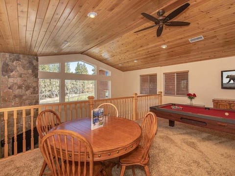 Game room in loft upstairs with pool table and more games!