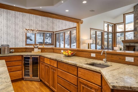 The huge open kitchen is perfect for large groups