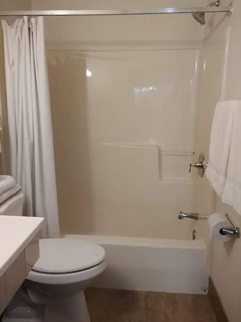 Room, 2 Queen Beds | Bathroom | Towels, soap, toilet paper